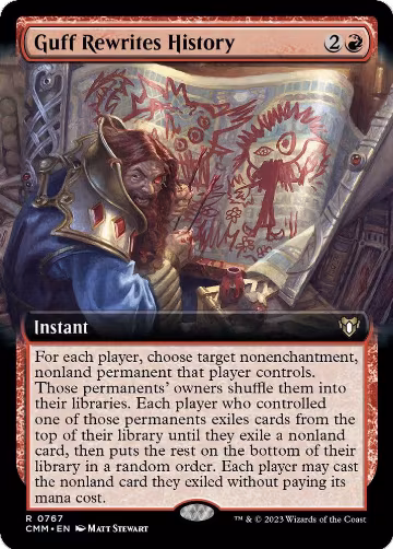 Guff Rewrites History (Extended Art) (767), Commander Masters — Magic card price