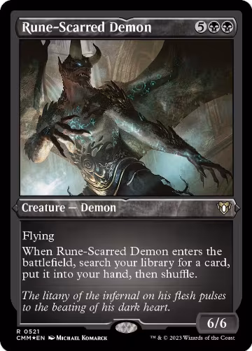 Rune-Scarred Demon (Foil Etched) (521), Commander Masters — Magic card price