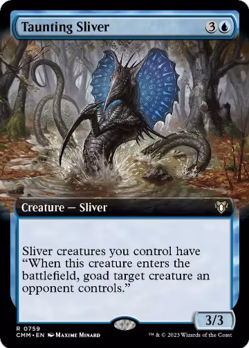 Taunting Sliver (Extended Art) (759), Commander Masters — Magic card price
