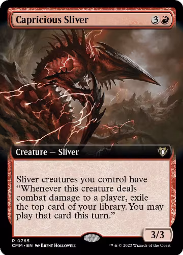 Capricious Sliver (Extended Art) (765), Commander Masters — Magic card price