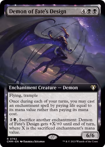 Demon of Fate's Design (Extended Art) (762), Commander Masters — Magic card price