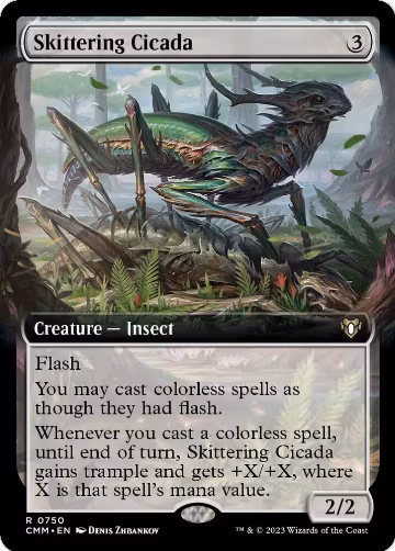 Skittering Cicada (Extended Art) (750), Commander Masters — Magic card price
