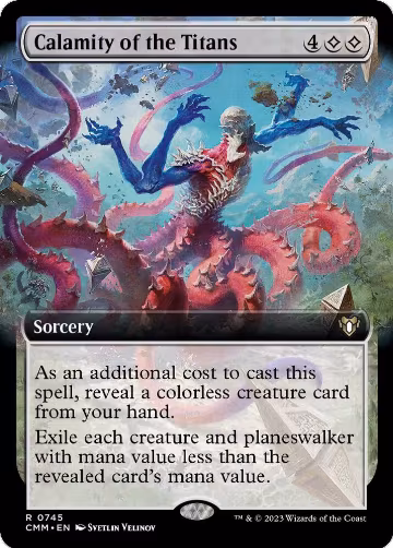 Calamity of the Titans (Extended Art) (745), Commander Masters — Magic card price