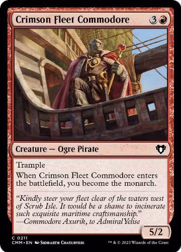 Crimson Fleet Commodore (211), Commander Masters — Magic card price