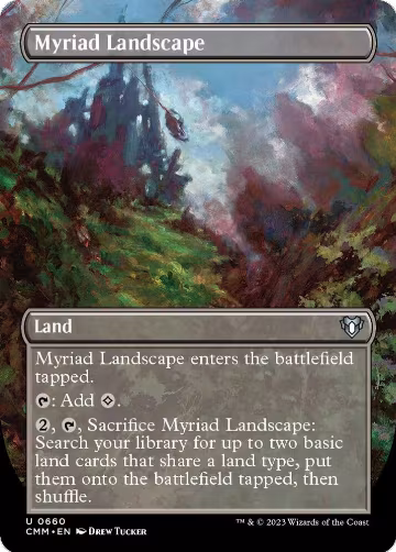 Myriad Landscape (Borderless) (660), Commander Masters — Magic card price