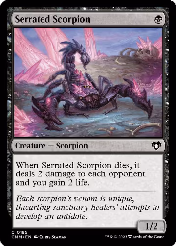 Serrated Scorpion (185), Commander Masters — Magic card price