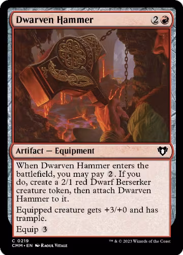 Dwarven Hammer (219), Commander Masters — Magic card price
