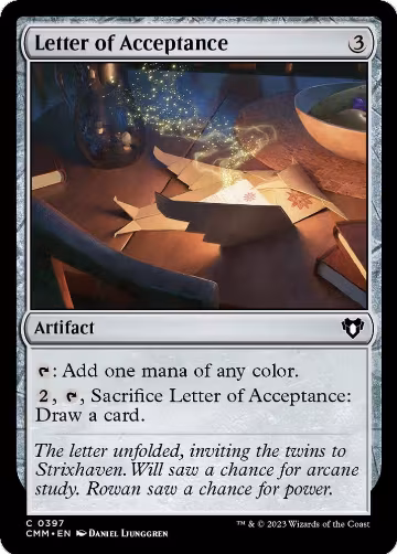 Letter of Acceptance (397), Commander Masters — Magic card price