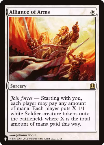 Alliance of Arms (4/318), The List Reprints — Magic card price