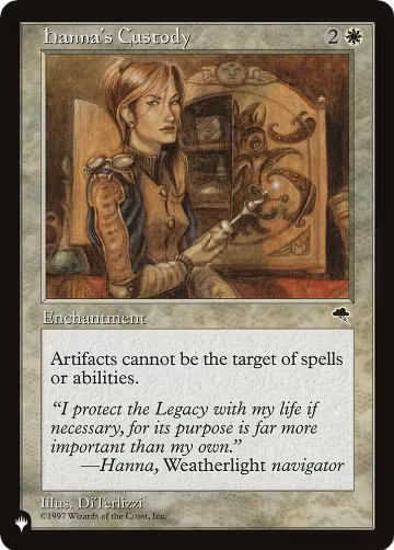 Hanna's Custody, The List Reprints — Magic card price