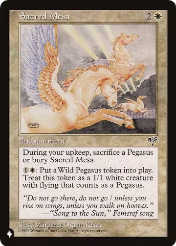 Sacred Mesa, The List Reprints — Magic card price