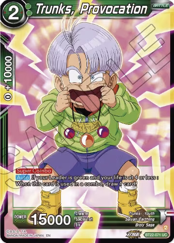 Trunks, Provocation (BT22-071), Critical Blow — DB Super card price