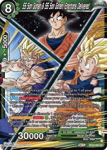 SS Son Gohan & SS Son Goten, Emotions Delivered (BT22-066), Critical Blow — DB Super card price