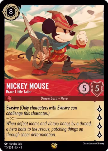 Mickey Mouse - Brave Little Tailor (115/204), The First Chapter — Lorcana card price