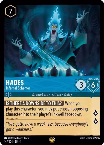 Hades - Infernal Schemer (147/204), The First Chapter — Lorcana card price