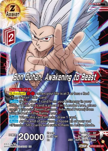 Son Gohan, Awakening to Beast (BT22-003), Critical Blow — DB Super card price