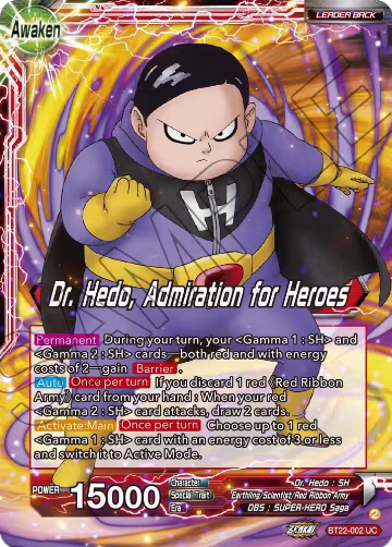 Dr. Hedo // Dr Hedo, Admiration for Heroes (BT22-002), Critical Blow — DB Super card price