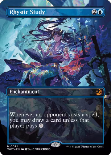 Rhystic Study (Anime Borderless) (Confetti Foil) (91), Wilds of Eldraine: Enchanting Tales — Magic card price