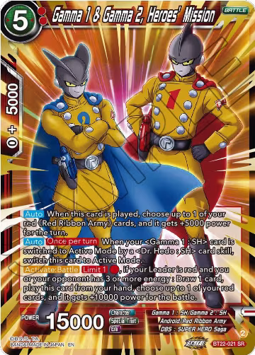 Gamma 1 & Gamma 2, Heroes' Mission (BT22-021), Critical Blow — DB Super card price