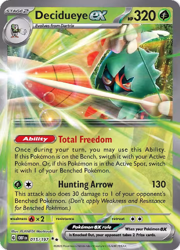 Decidueye ex (015/197), Obsidian Flames — Pokémon card price