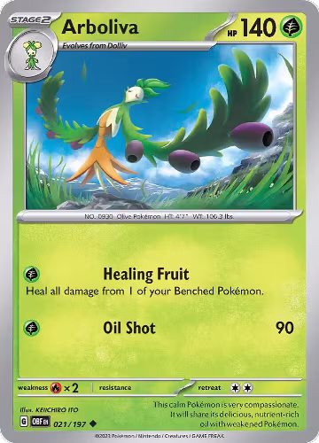 Arboliva (021/197), Obsidian Flames — Pokémon card price