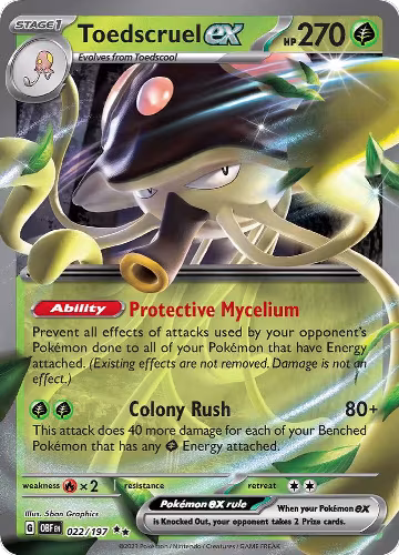 Toedscruel ex (022/197), Obsidian Flames — Pokémon card price