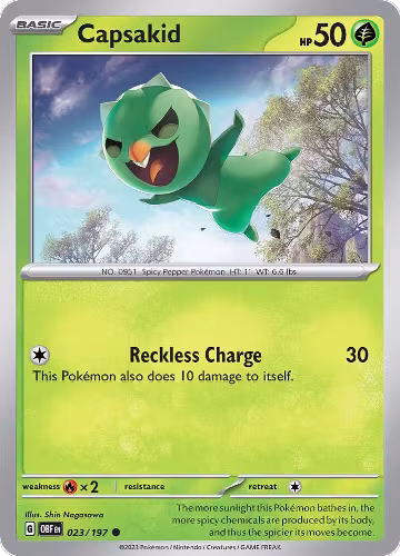 Capsakid - 023/197 (023/197), Obsidian Flames — Pokémon card price