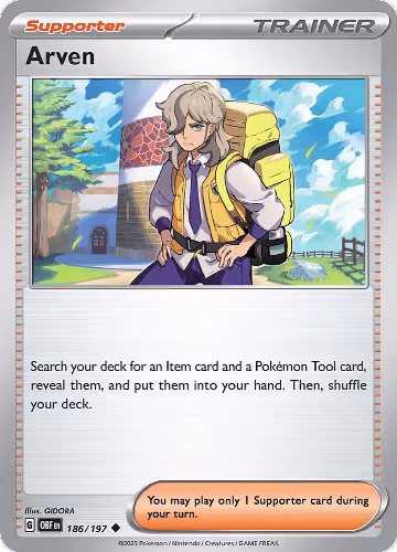 Arven (186/197), Obsidian Flames — Pokémon card price