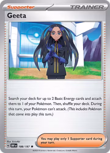 Geeta (188/197), Obsidian Flames — Pokémon card price