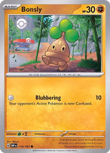 Bonsly (110/197), Obsidian Flames — Pokémon card price