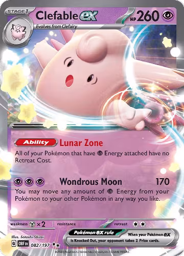 Clefable ex (082/197), Obsidian Flames — Pokémon card price