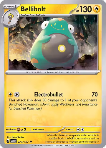 Bellibolt - 077/197 (077/197), Obsidian Flames — Pokémon card price