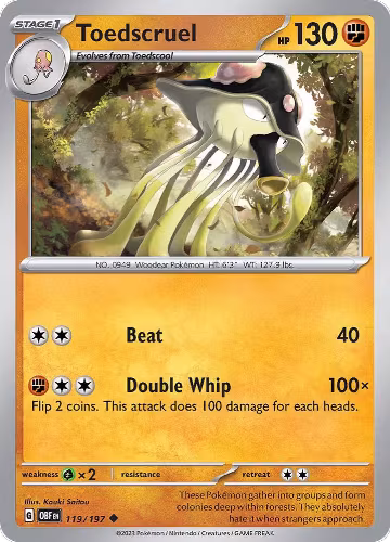 Toedscruel (119/197), Obsidian Flames — Pokémon card price