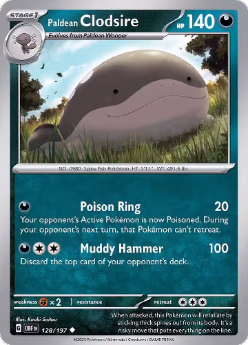 Paldean Clodsire - 128/197 (128/197), Obsidian Flames — Pokémon card price