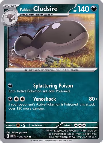 Paldean Clodsire - 129/197 (129/197), Obsidian Flames — Pokémon card price