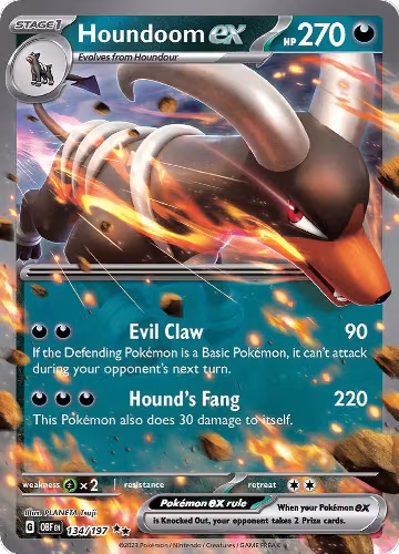 Houndoom ex (134/197), Obsidian Flames — Pokémon card price