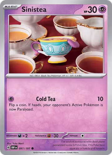 Sinistea (097/197), Obsidian Flames — Pokémon card price