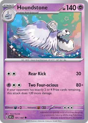 Houndstone (101/197), Obsidian Flames — Pokémon card price