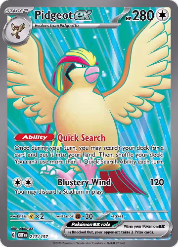 Pidgeot ex - 217/197 (217/197), Obsidian Flames — Pokémon card price