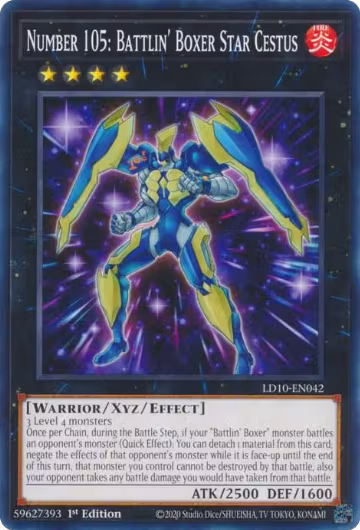 Number 105: Battlin' Boxer Star Cestus (LD10-EN042), Legendary Duelists: Soulburning Volcano — Yu-Gi-Oh! card price