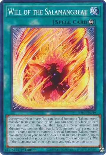 Will of the Salamangreat (LD10-EN049), Legendary Duelists: Soulburning Volcano — Yu-Gi-Oh! card price