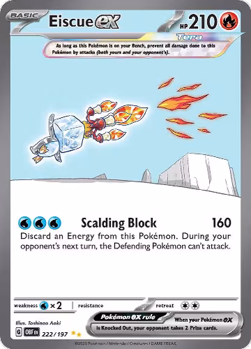 Eiscue ex - 222/197 (222/197), Obsidian Flames — Pokémon card price