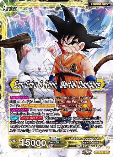 Son Goku // Son Goku & Korin, Martial Discipline (BT22-081), Critical Blow — DB Super card price