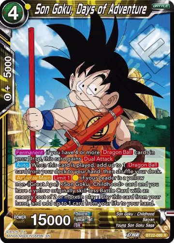 Son Goku, Days of Adventure (BT22-089), Critical Blow — DB Super card price