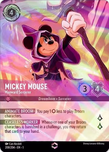 Mickey Mouse - Wayward Sorcerer (Enchanted) (208/204) — card price