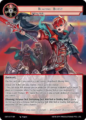 Blazing Burst (CST-017 SR), Clash of the Star Trees — Force of Will card price