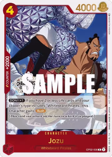 Jozu (Store Championship Participation Pack Vol. 2) (OP02-008), One Piece Promotion Cards — One Piece card price