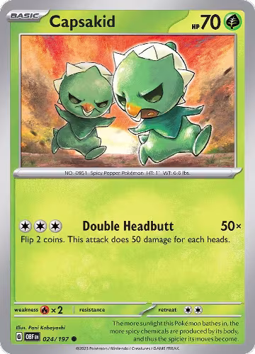 Capsakid - 024/197 (024/197), Obsidian Flames — Pokémon card price