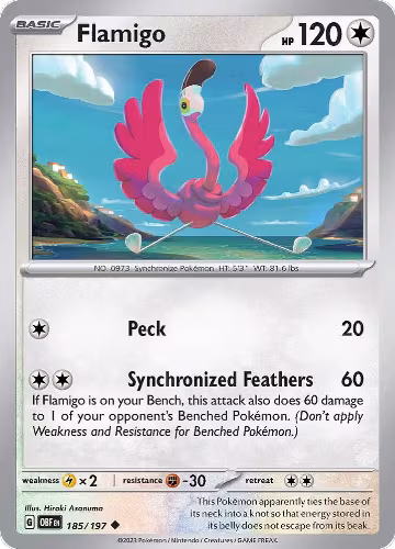 Flamigo (185/197), Obsidian Flames — Pokémon card price