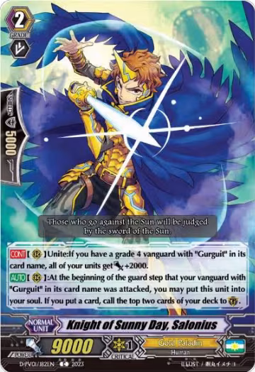 Knight of Sunny Day, Salonius (D-PV01/182EN), D-PV01: History Collection — Vanguard card price